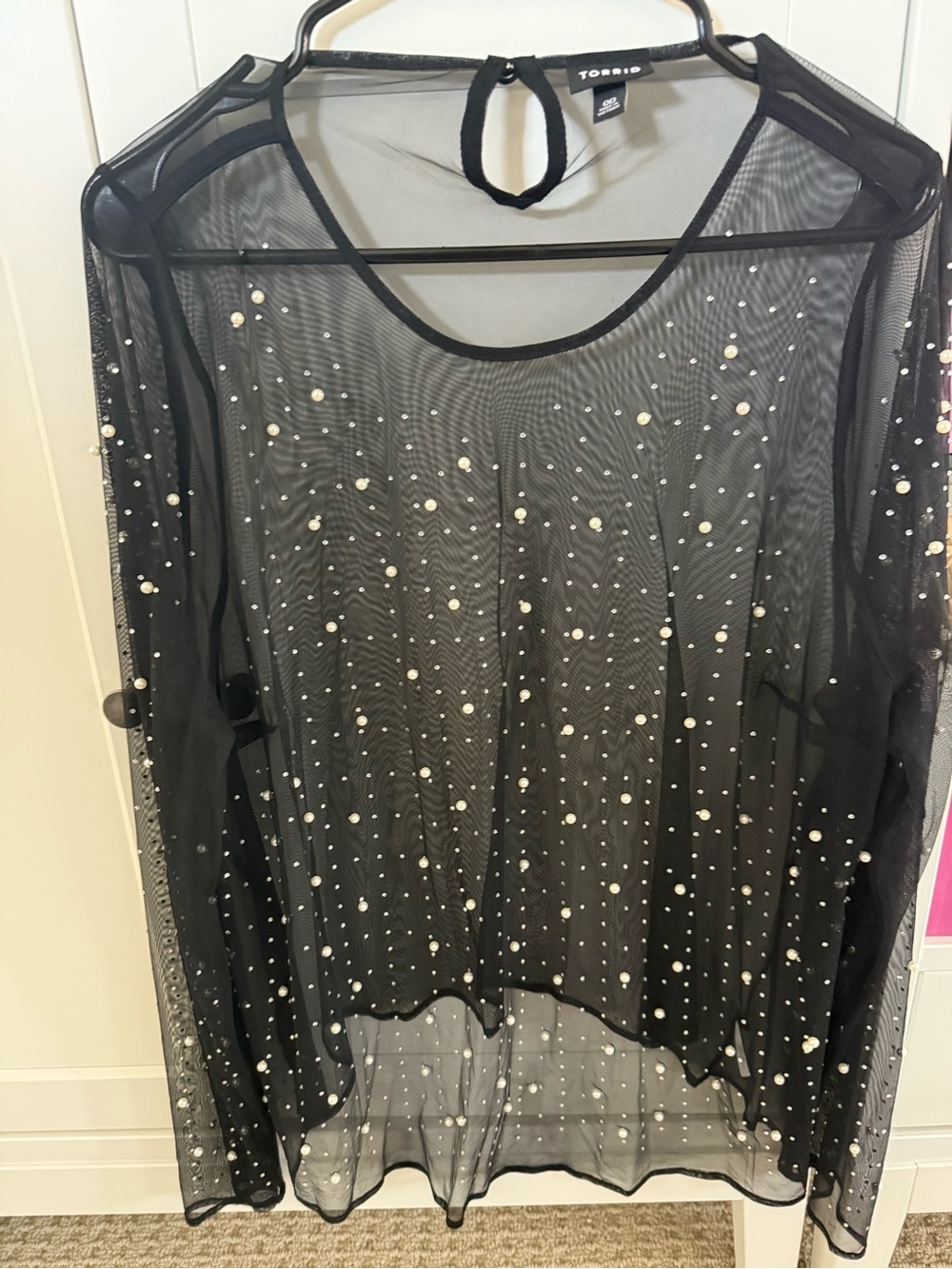 Torrid Pearl Mesh Top size 00